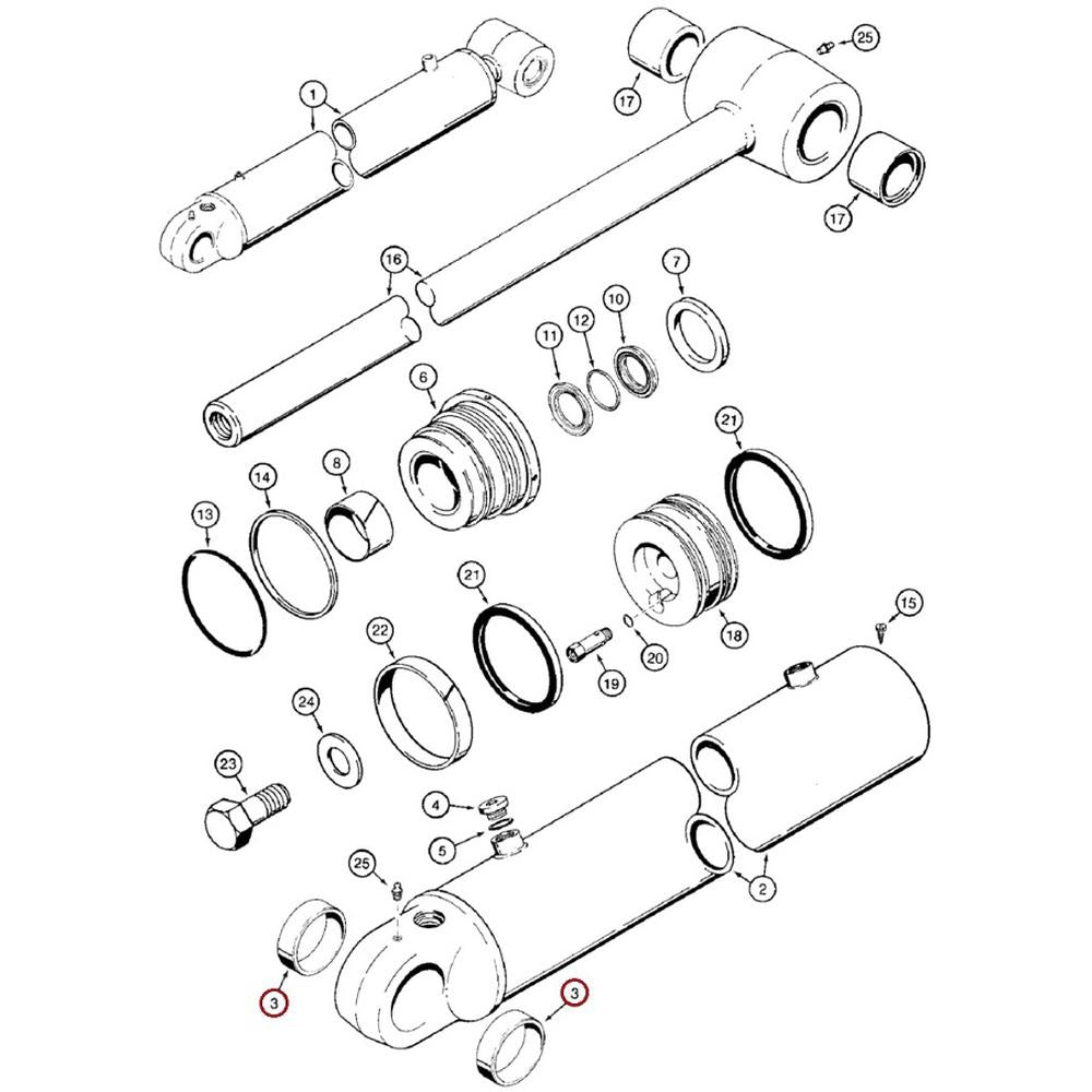 D144421 Backhoe Boom Cylinder Tube Bushing Fits Case 580K 580SK