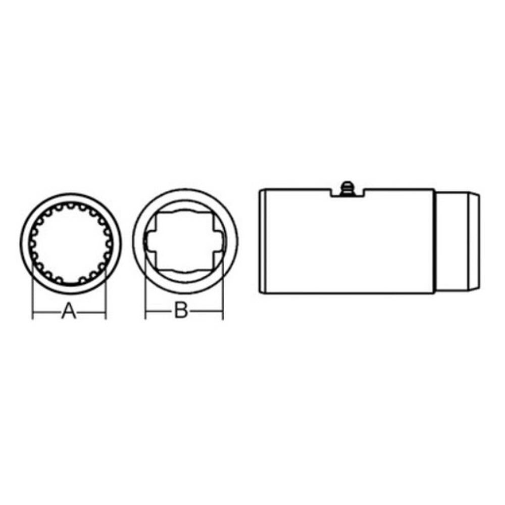 D355005 20 Spline 1-11/16" Slip Sleeve w/ Grease Groove 35 44 55 Series