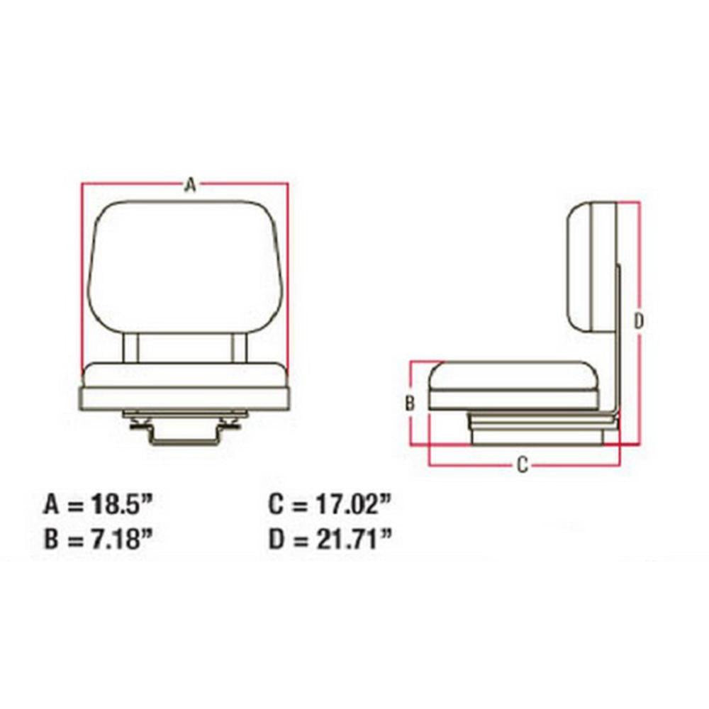 Fits Ford Industrial Seat Fits 340A 340B 345C 445 445A 445C 445D 450 540