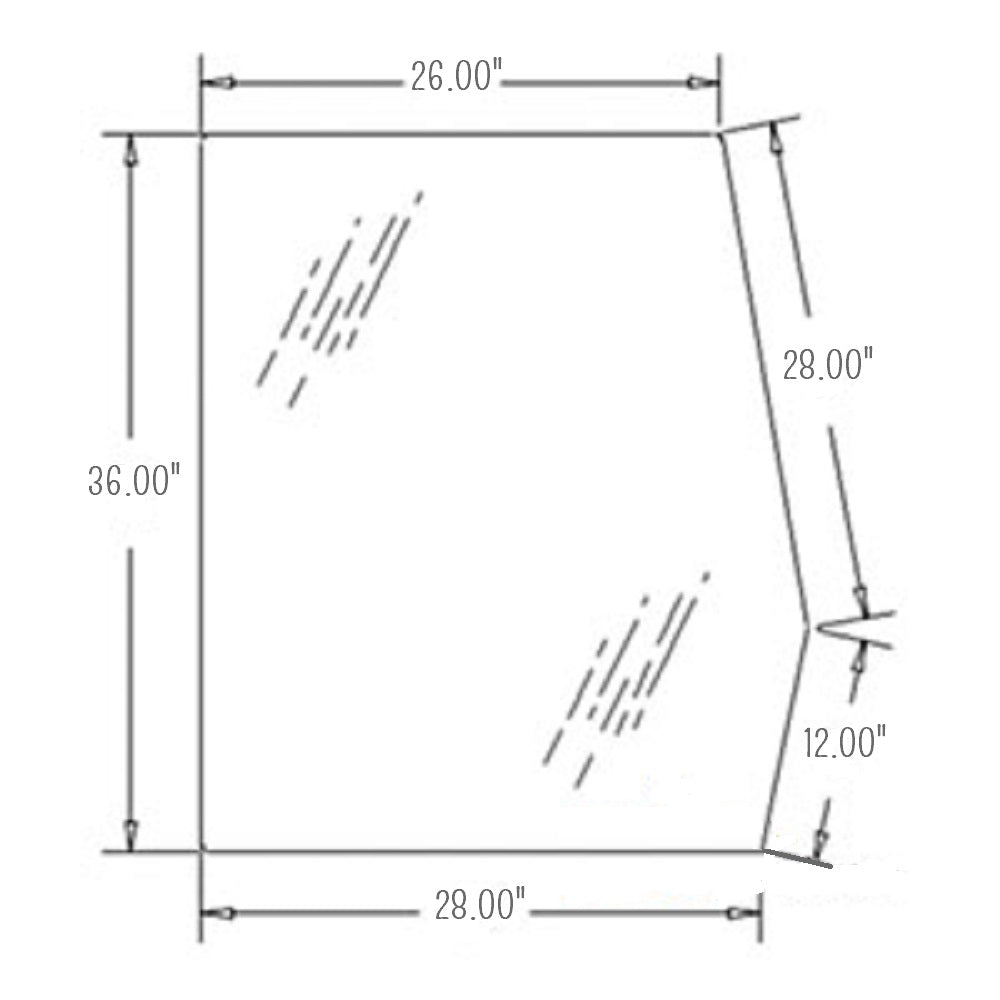 Cab Glass - Door Upper LH Fits Ford 555C 455 555D 655 555 445 455D 445C 655D