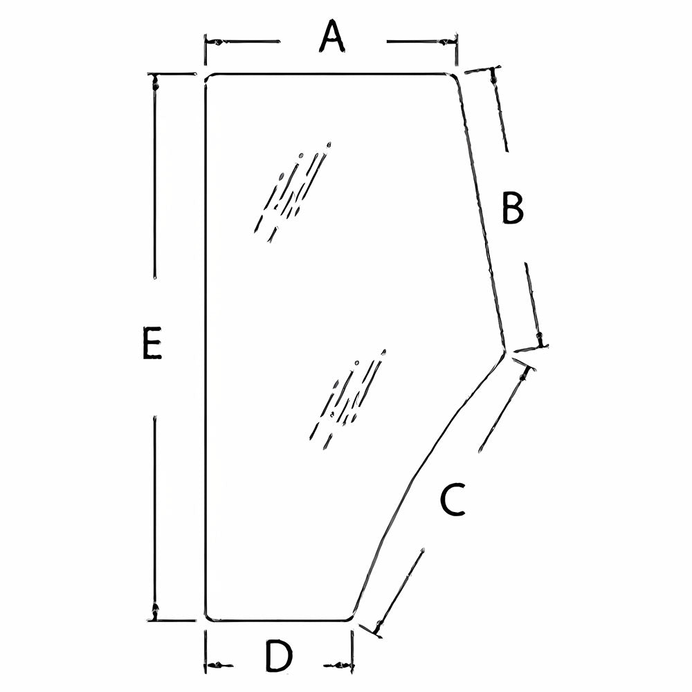 WN-E9NN94032N18BB-PEX Glass, Door, LH Fits Ford/New Holland (5610 6640 7740