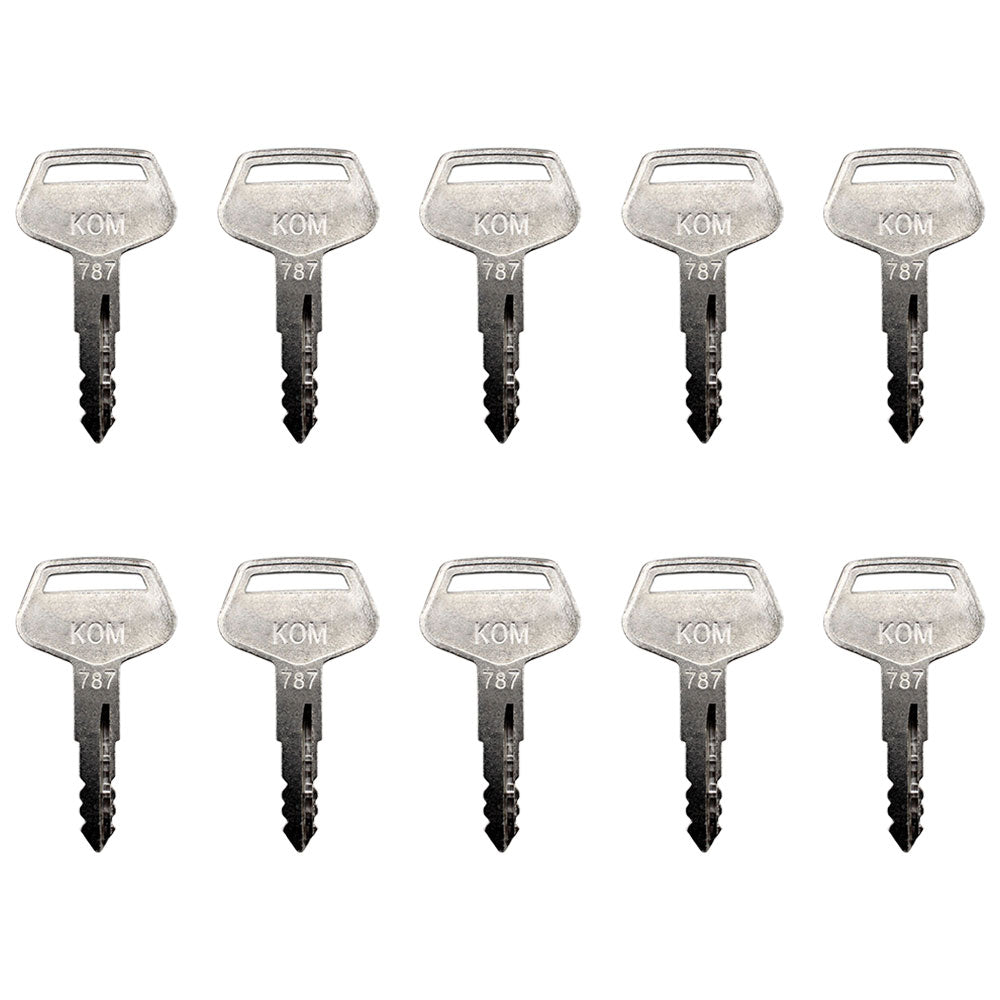 (10) Keys # 787 for Komatsu Dozer Excavator Loader Heavy Equipment