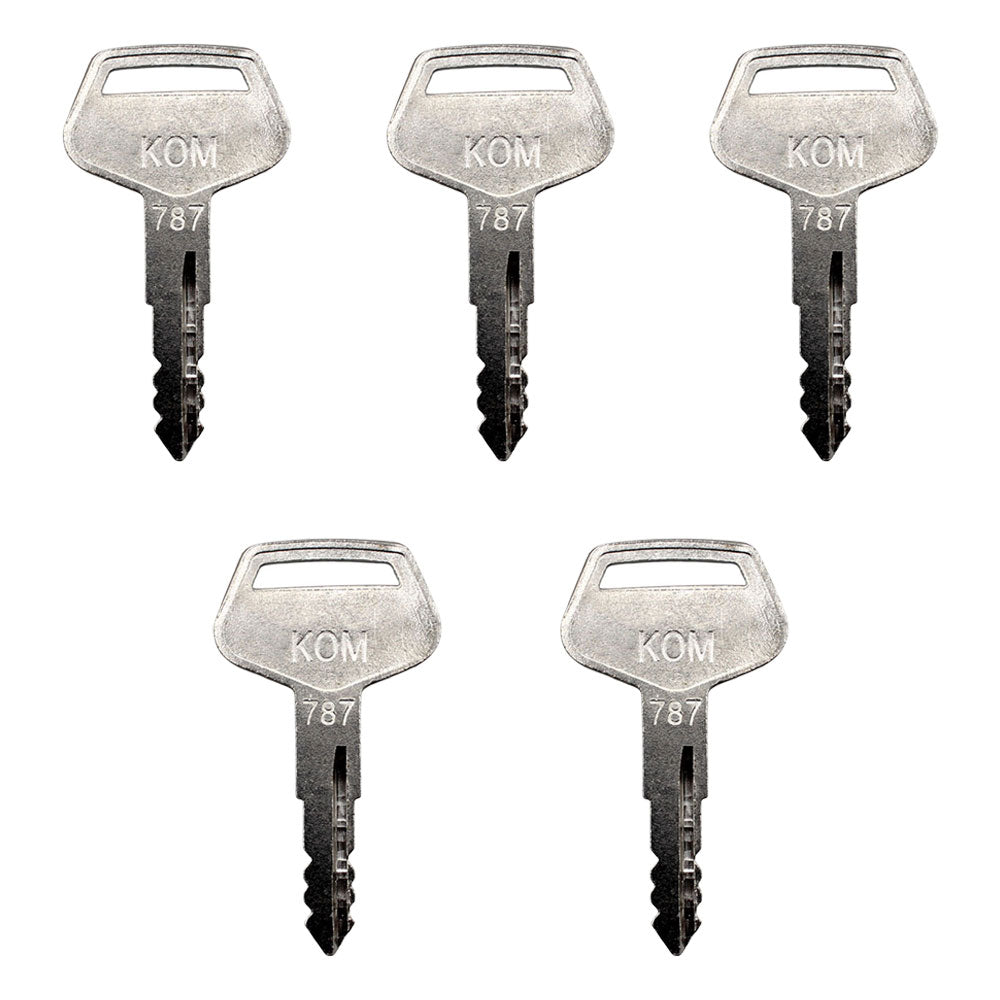 (5) Komatsu Keys # 787 for Excavator Dozer Loader and Heavy Equipment