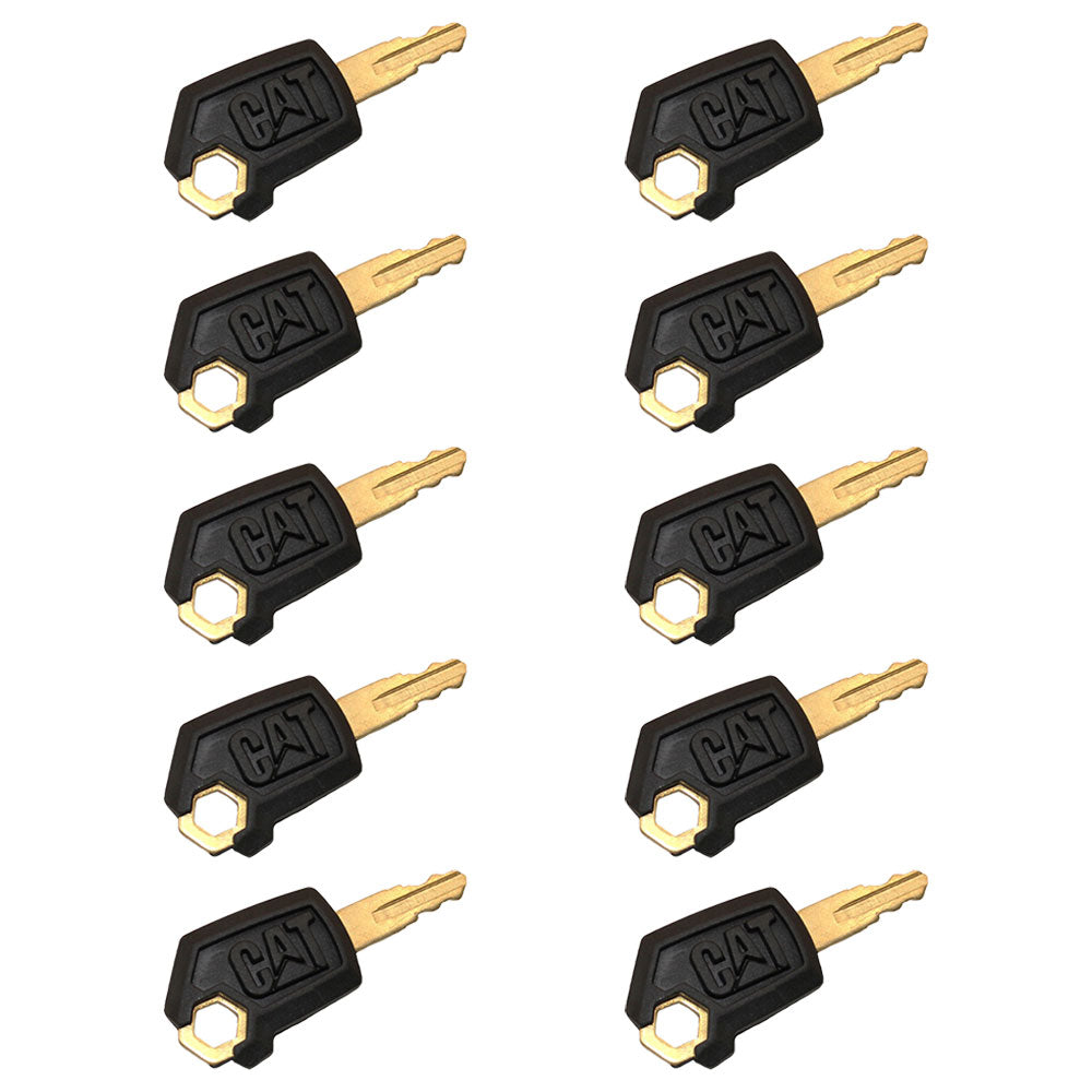 Qty 10: Ignition Key - New Style Fits Caterpillar Replaces 0310-072