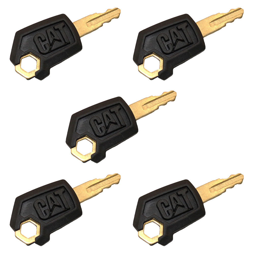 (5) Heavy Equipment Key Set Ignition Keys Fits CAT Fits Caterpillar New Style 5P