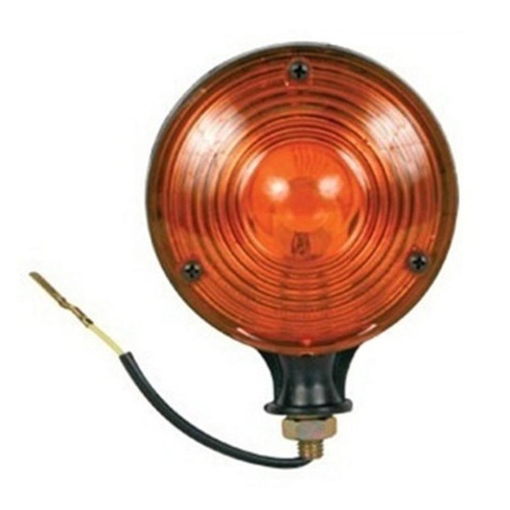 Amber Safety WARNING LIGHT 1 PAIR 12V 12 Volt for Tractor PLASTIC BODY & LENS
