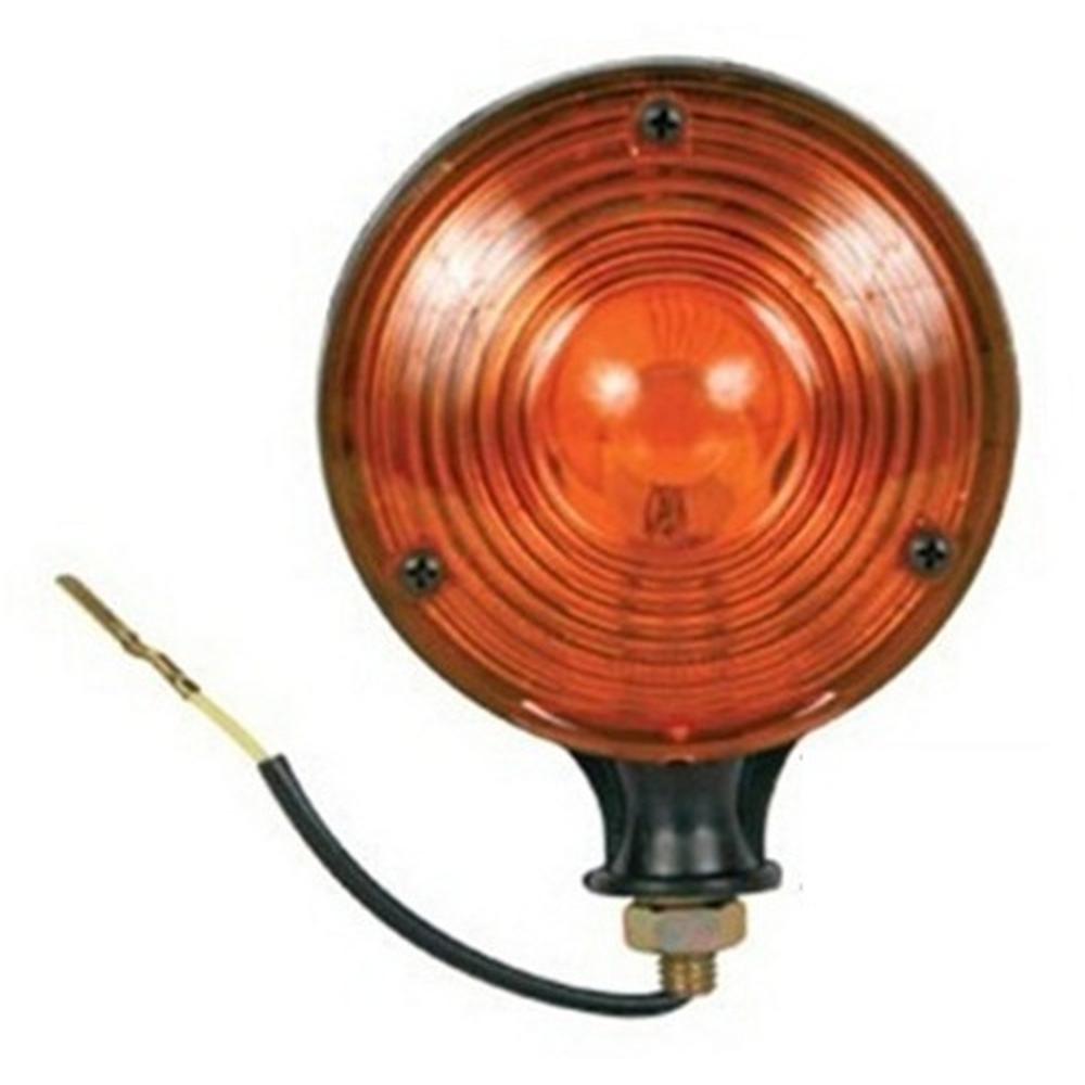 Amber Safety WARNING LIGHT 1 PAIR 12V 12 Volt for Tractor PLASTIC BODY & LENS