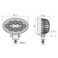 LED Oval Work Light 2800 Lumens 10/30V Clear Lens IP67 IP Rating & Universal Fit
