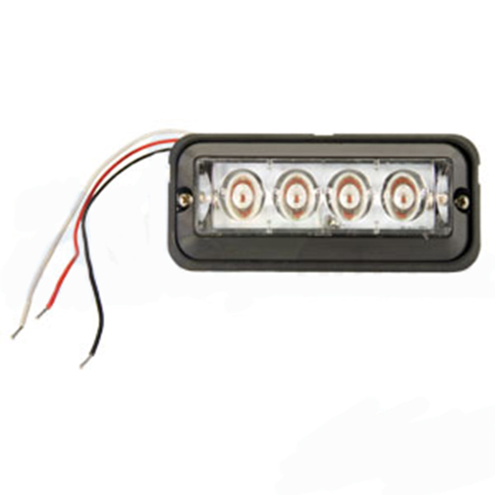 WA9810 Universal Fit LED Amber Flashing Black Housing Warning Light