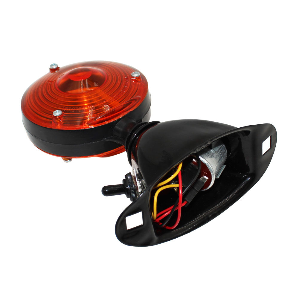 Light Assembly 12V Safety Flasher w/ Switch Round Fits Ford 4000 2000 4110