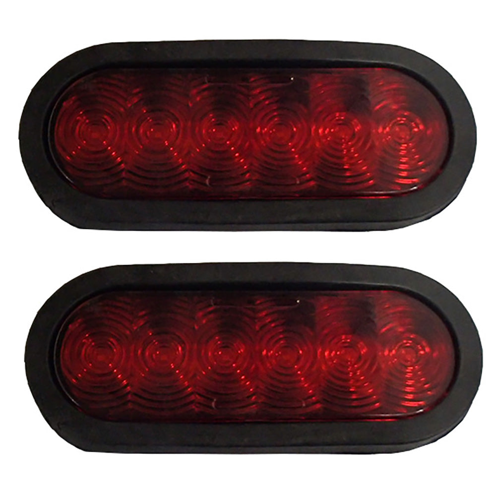 Qty 2: 6" Red Oval LED Light Kit
 Fits Universal Products Replaces T66-RR0T-1