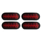 Qty 4: 6" Red Oval LED Light Kit Fits Universal Products Replaces T66-RR0T-1