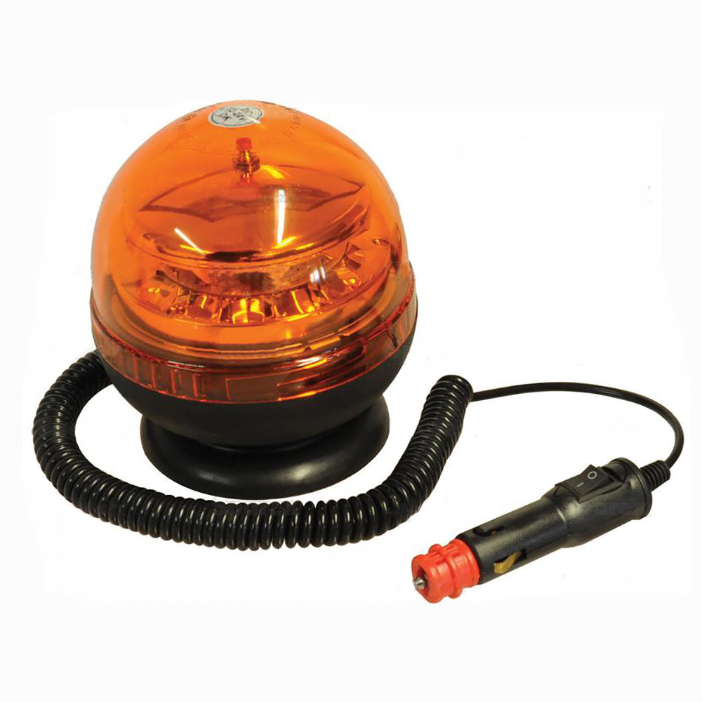 Amber LED Warning Light Magnetic Base 12V/24V Rotating Flash for Tractors
