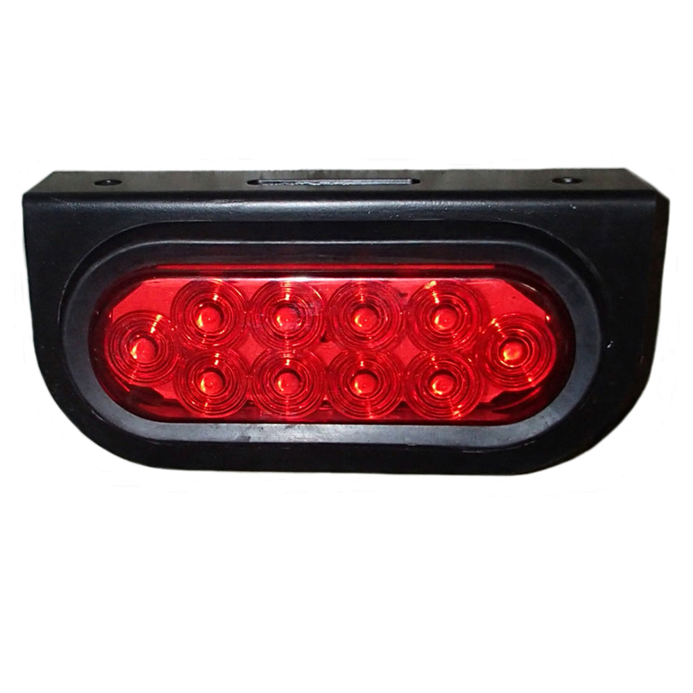 (1) 6" Oval 10 LED Tail Light Kit with Mounting Bracket For Trucks & Trailers