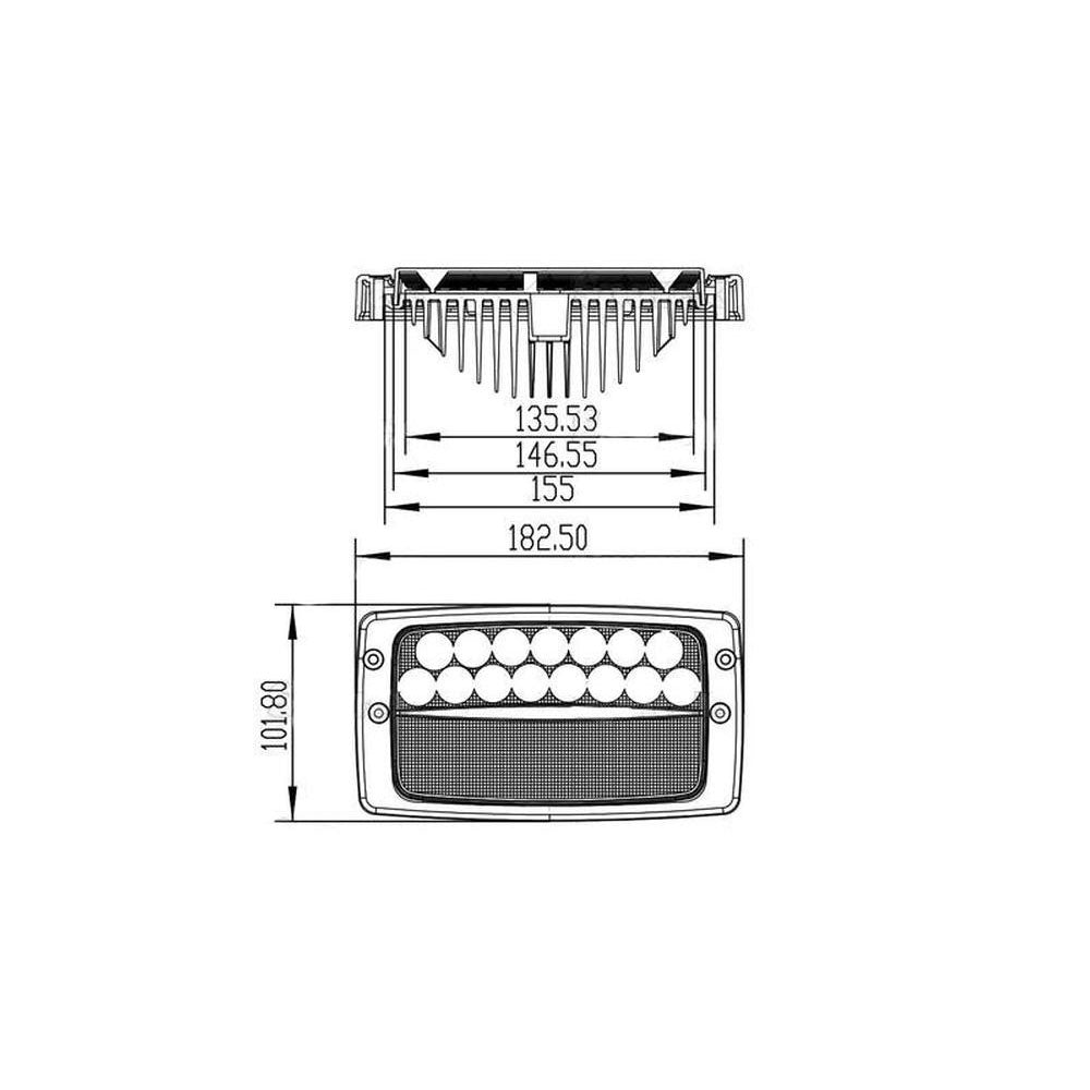 S.119780 LED Work Light, Rectangular, 5400 Lumens - Fits Case IH; Fits Claas