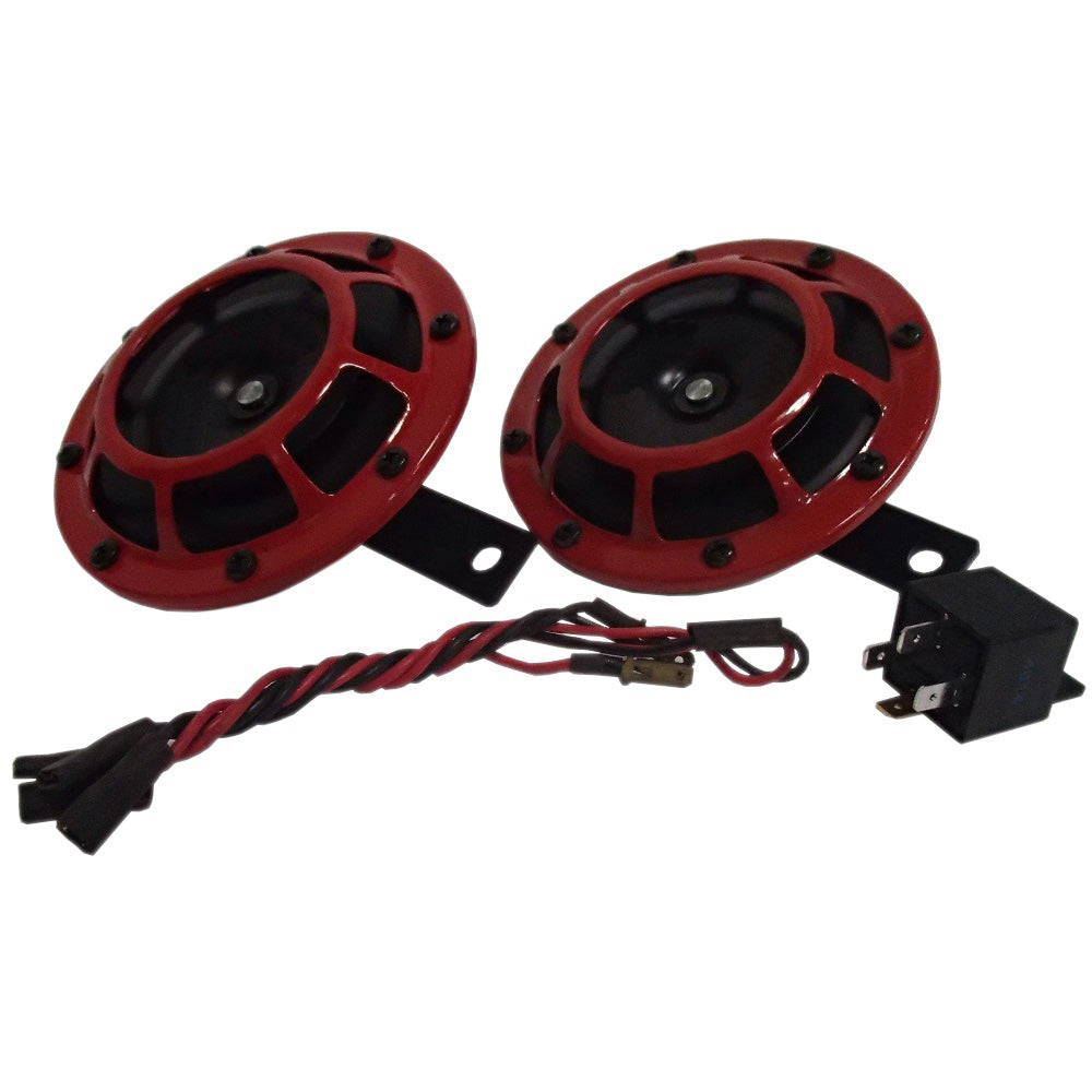 12V Red Grill Horn Set Fits Universal Products Replaces 003399801