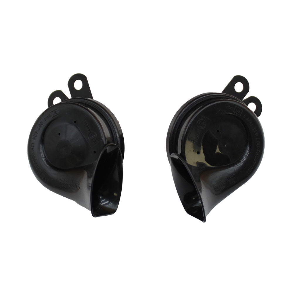 One New Set / Pair of Aftermarket HELLA Twin Tone Horns with Wiring Harness