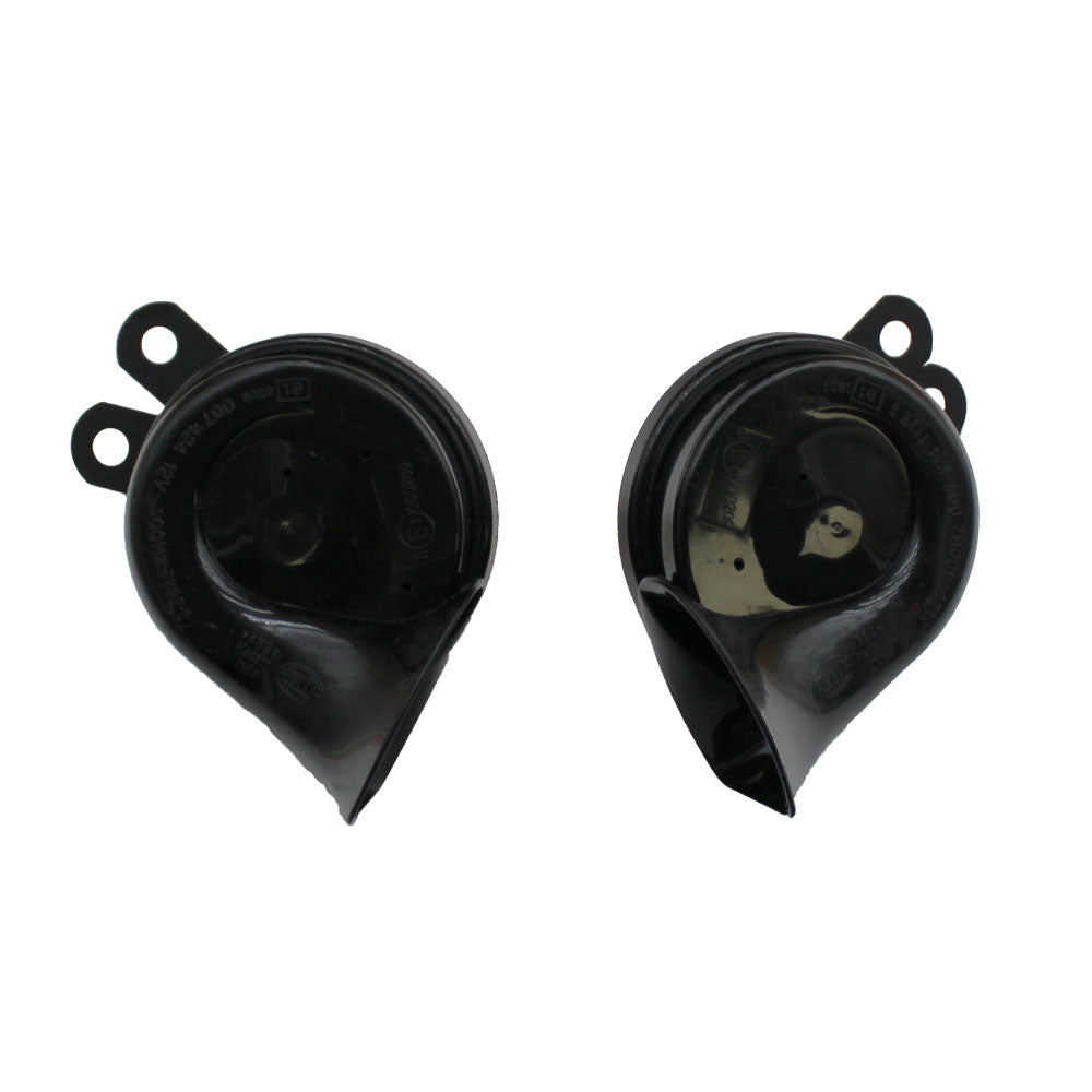 One New Set / Pair of Aftermarket HELLA Twin Tone Horns with Wiring Harness