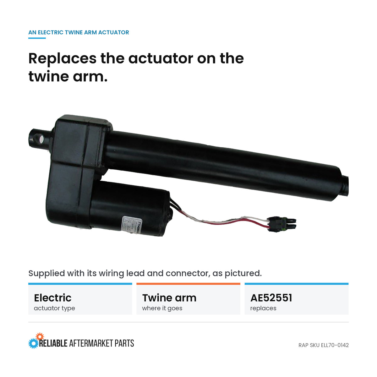 AE52551 Electric Twine Arm Actuator Fits John Deere Baler 456 457 467 546 566 59