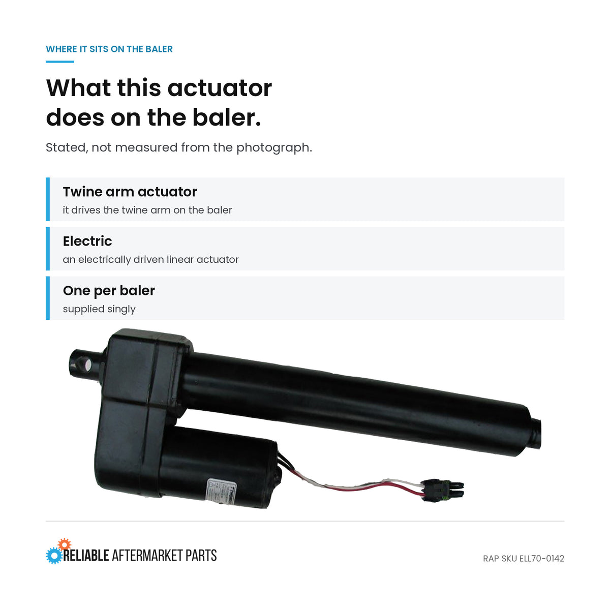 Electric Twine Arm Actuator Fits John Deere AE52551