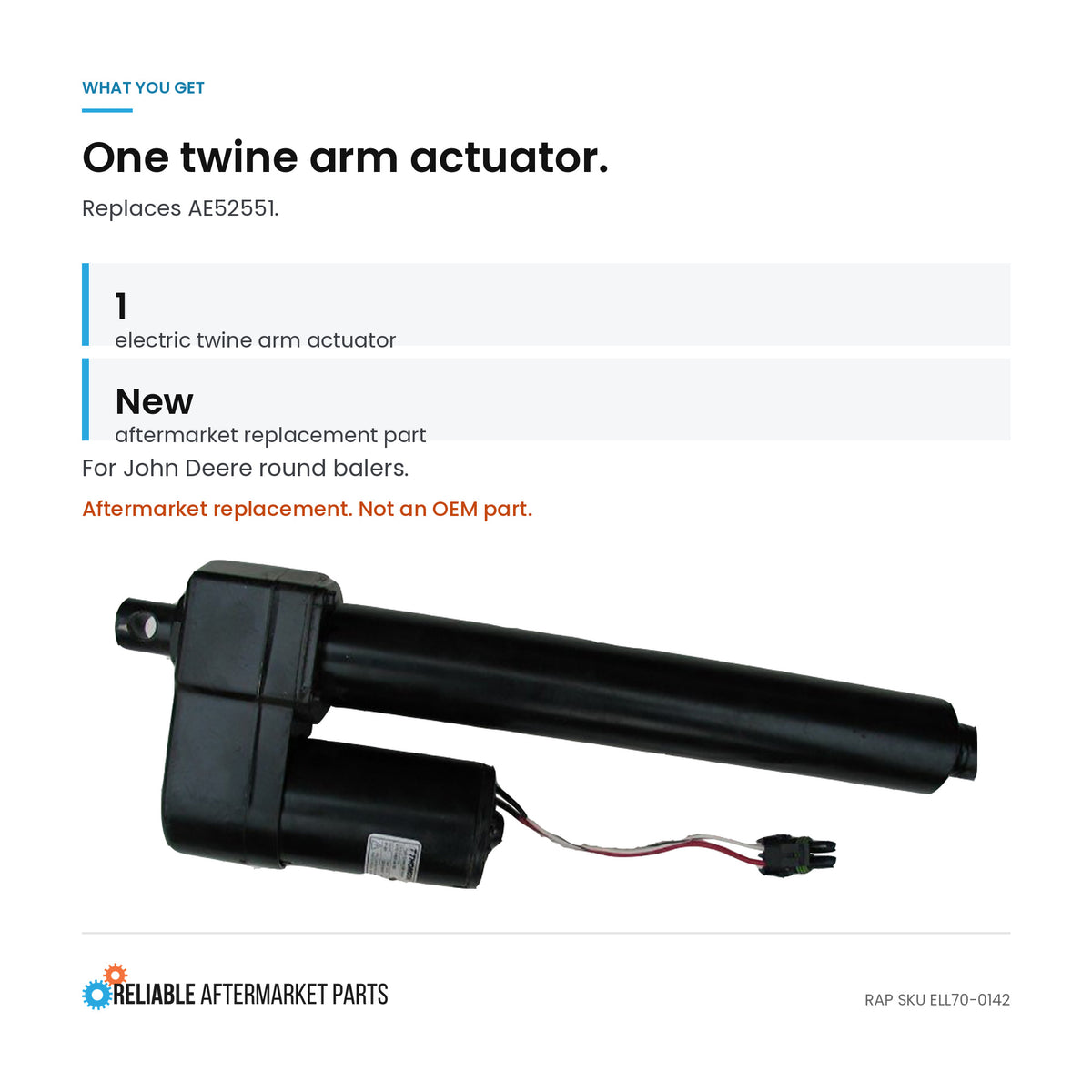 Electric Twine Arm Actuator Fits John Deere AE52551