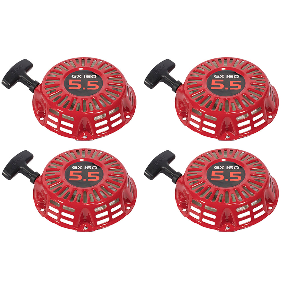 4x Pull Start Red Recoil Cover Assembly 5.5HP & 6.5HP Fits Honda GX160 & GX200