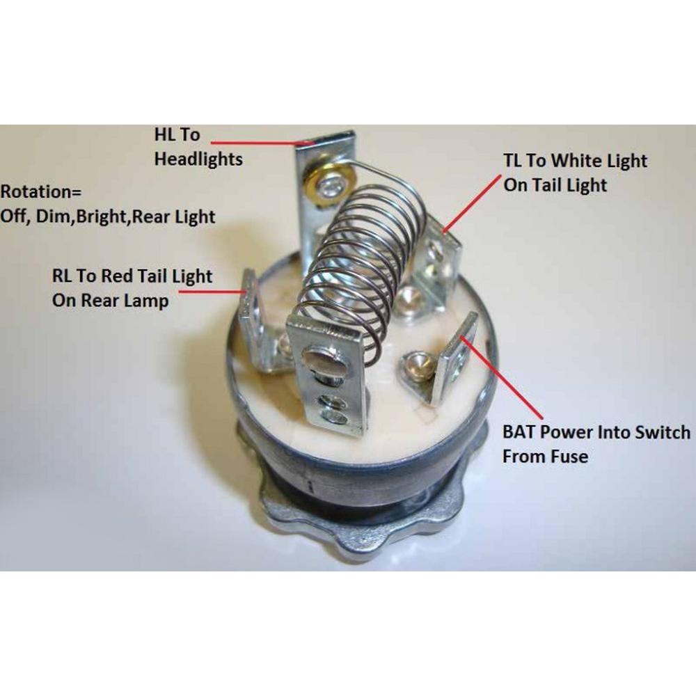 6 Volt 4 Position Rotary Light Switch Fits IH Fits FARMALL A B C H M Fits