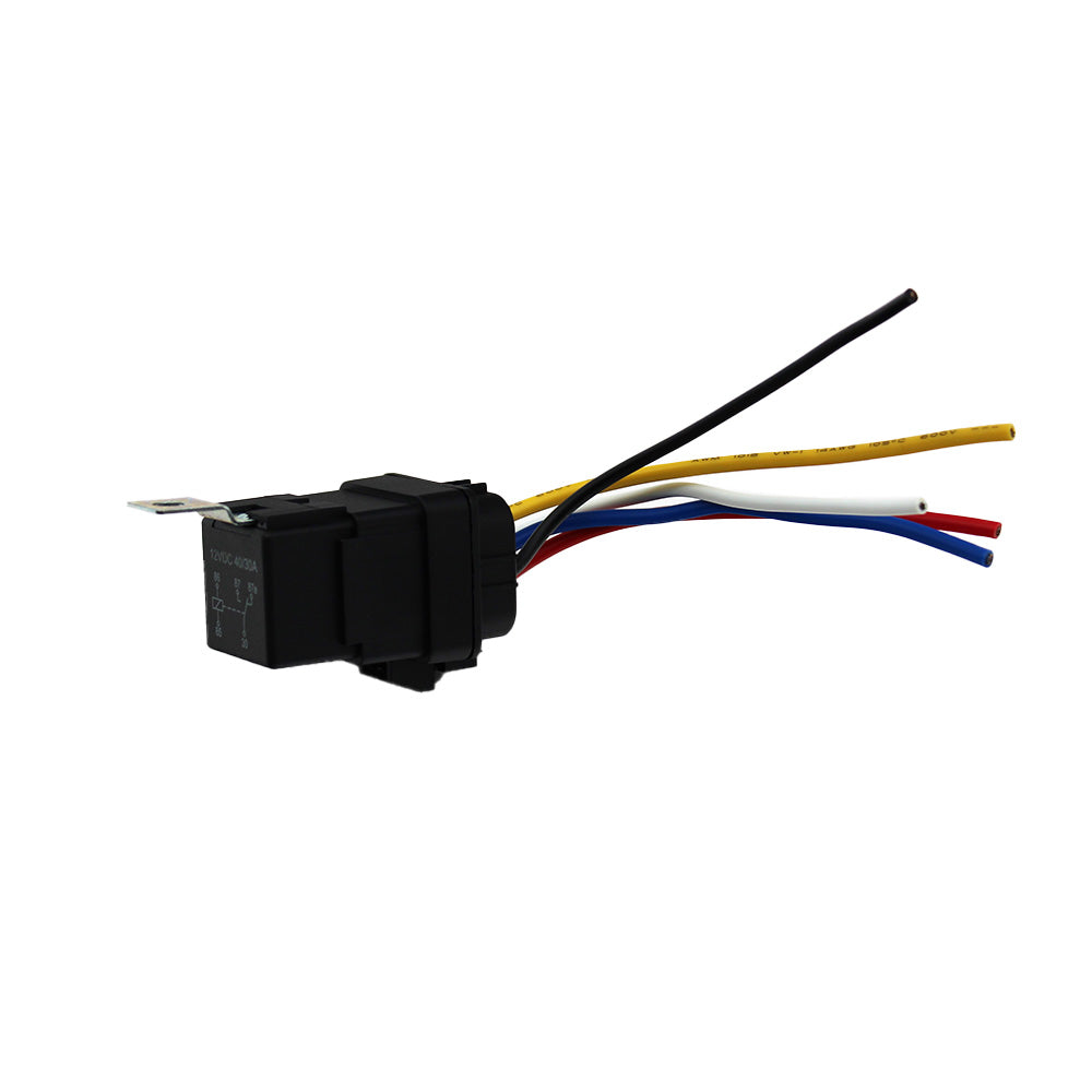 5 Terminal Weatherproof Relay 12 Volt with Sealed Wiring Harness 30 Amp