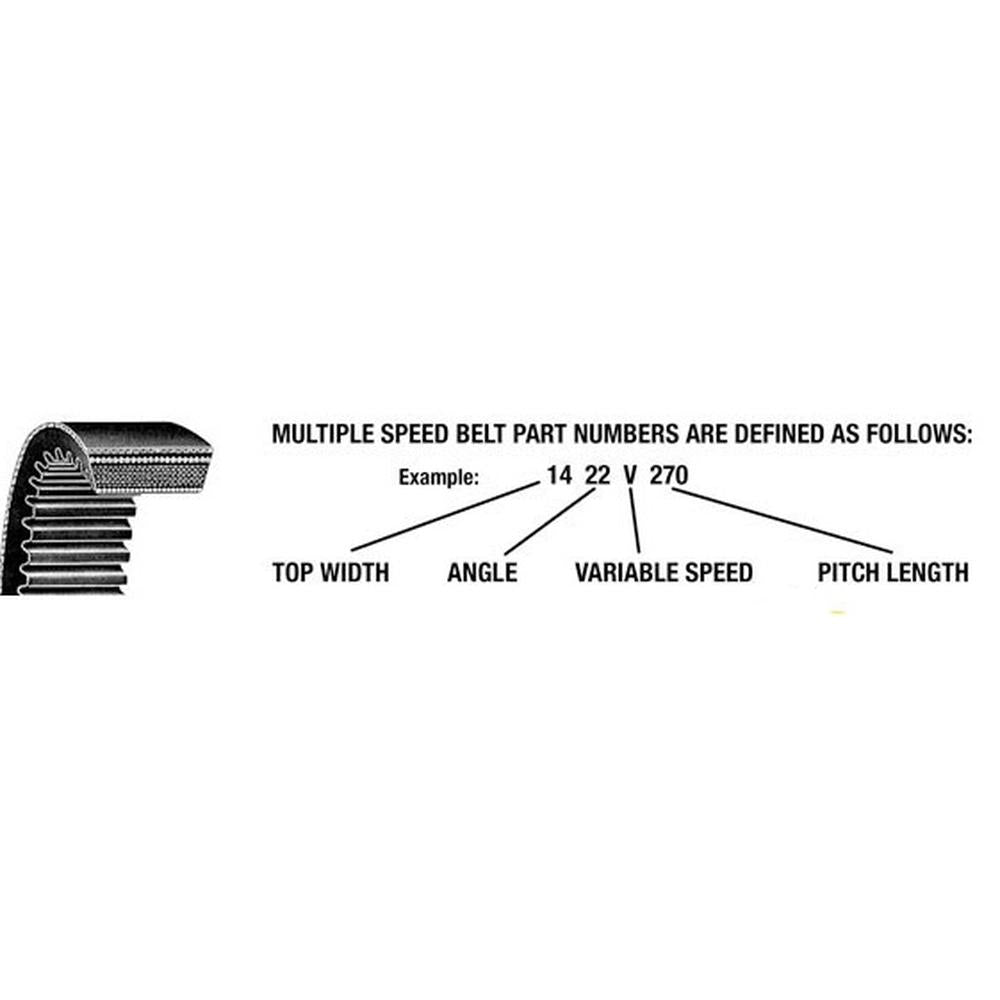 2926V616 New Universal (1 13/16" x 63.3") Multiple Speed Belt