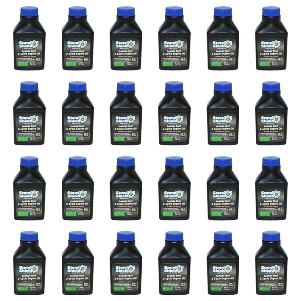 24 2-Cycle Engine Oil 2.6 oz. Bottles 50:1 Synthetic Blend Mix Fits Case