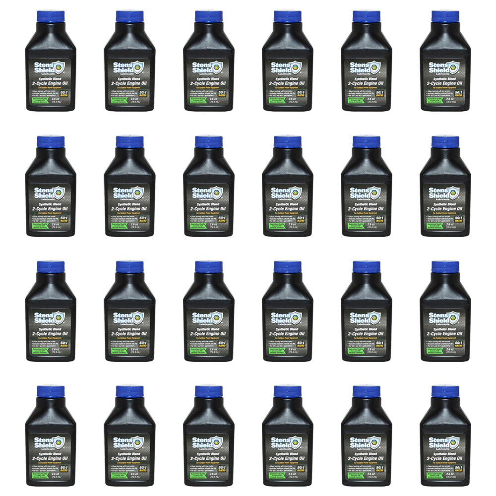24 2-Cycle Engine Oil 2.6 oz. Bottles 50:1 Synthetic Blend Mix Fits Case