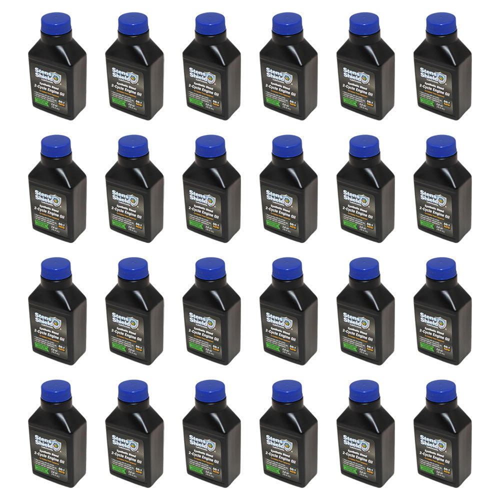 24 2-Cycle Engine Oil 2.6 oz. Bottles 50:1 Synthetic Blend Mix Fits Case