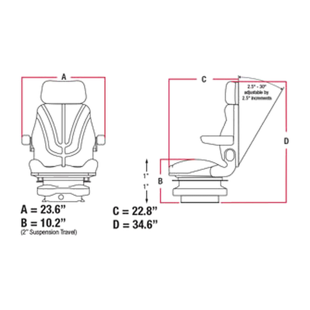 F10A4012 Brown Cloth Low Profile Air Seat Fits Hyster E100Z E100ZS E120Z