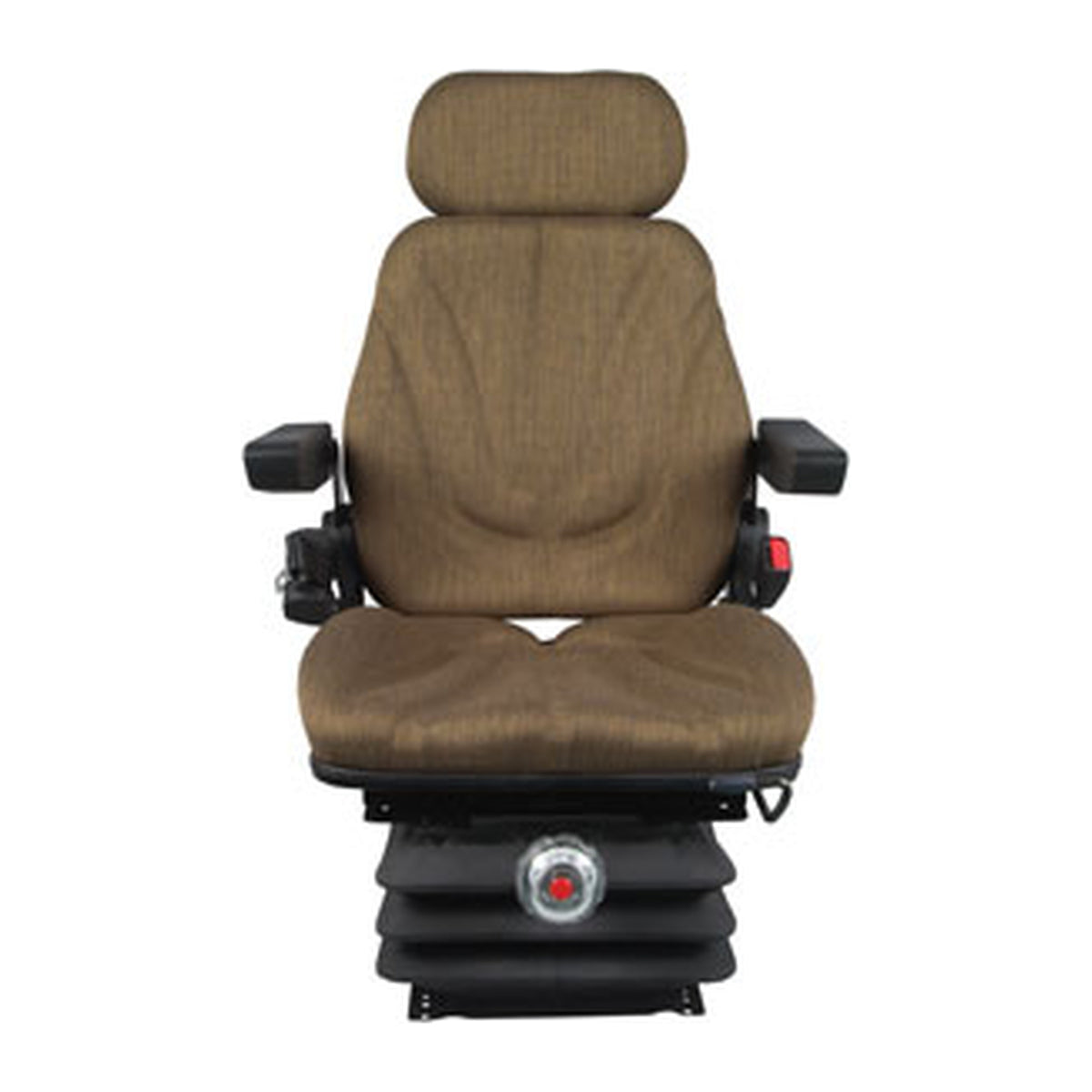 F10M6112 Brown Cloth Wide Base Mechanical Seat Fits Universal Products