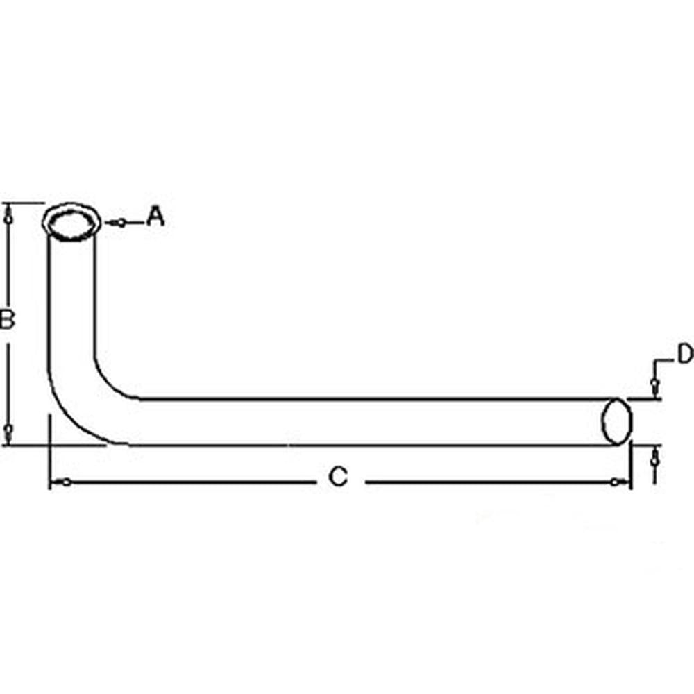 Horizontal Exhaust Pipe Fits Ford New Holland . NH Models FDE180 FOE-18