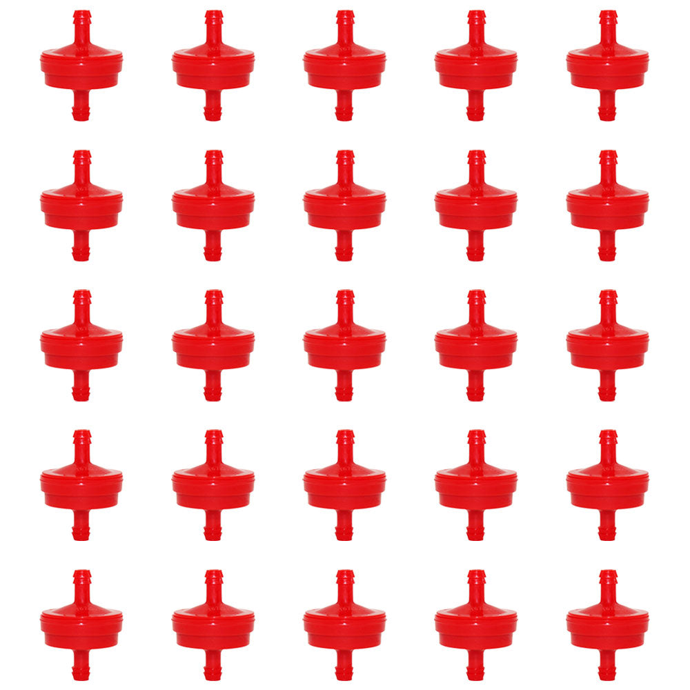 (25) In-Line Red Gas Fuel Filter 1/4" Fits Briggs and Stratton 5018 5018B 5018H