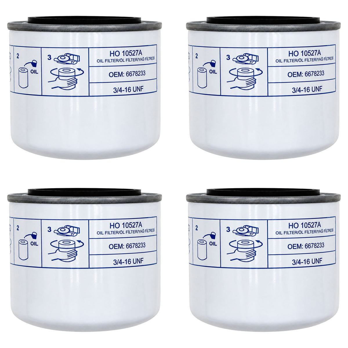 Qty 4: Oil Filter Fits Terex Replaces 17321-32430