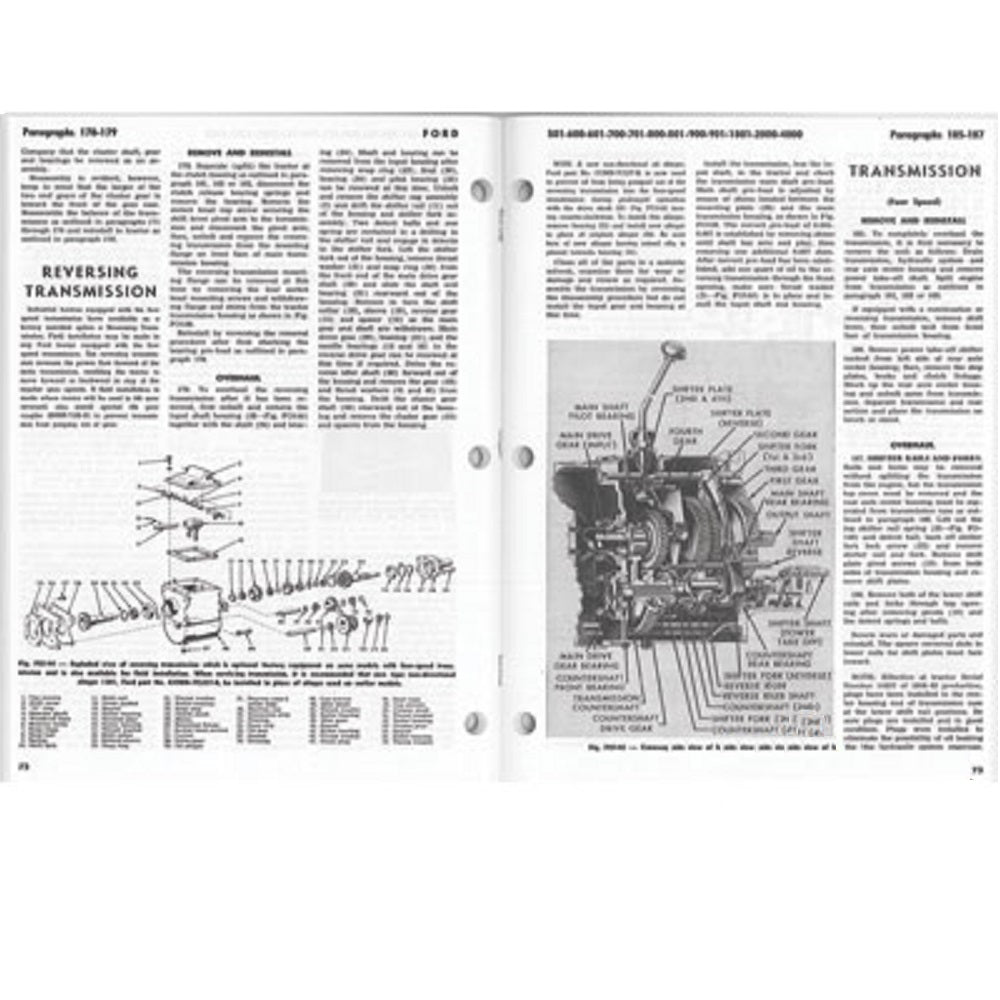 Shop Manual Fits Ford/New Holland Replaces 595-FO20