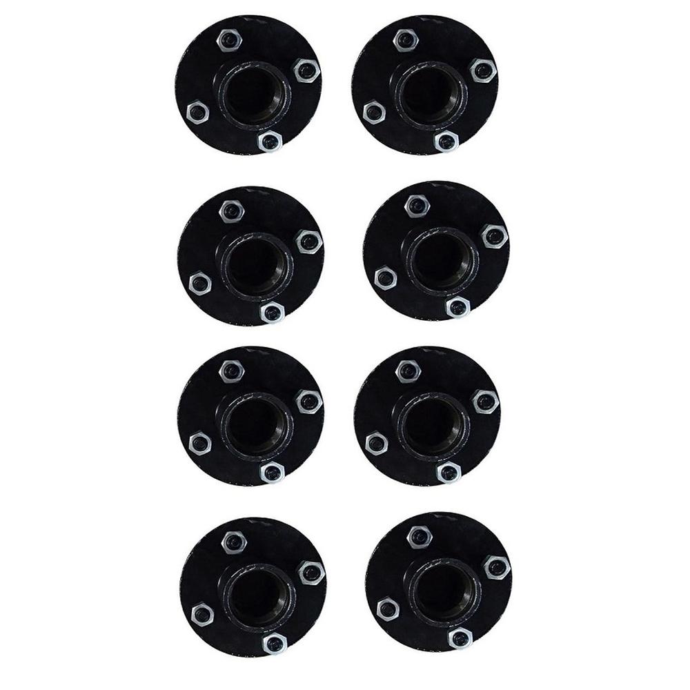 (Pack of 8) Trailer Axle Kit with Hubs, Spindles, Grease Seals, Caps & Bearings