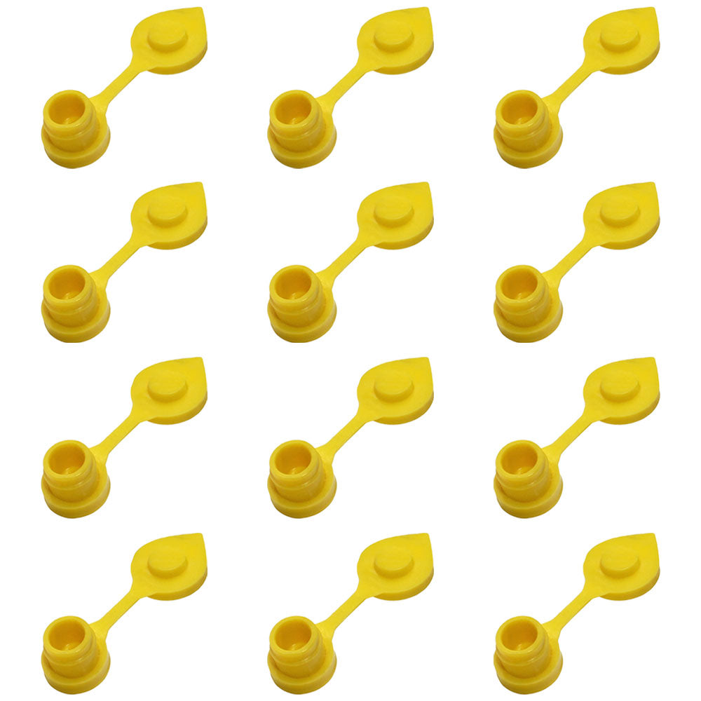 Twelve Gas Can Vent Cap Set w/ Retaining Lip for Eagle Chilton Plastic Fuel Jugs