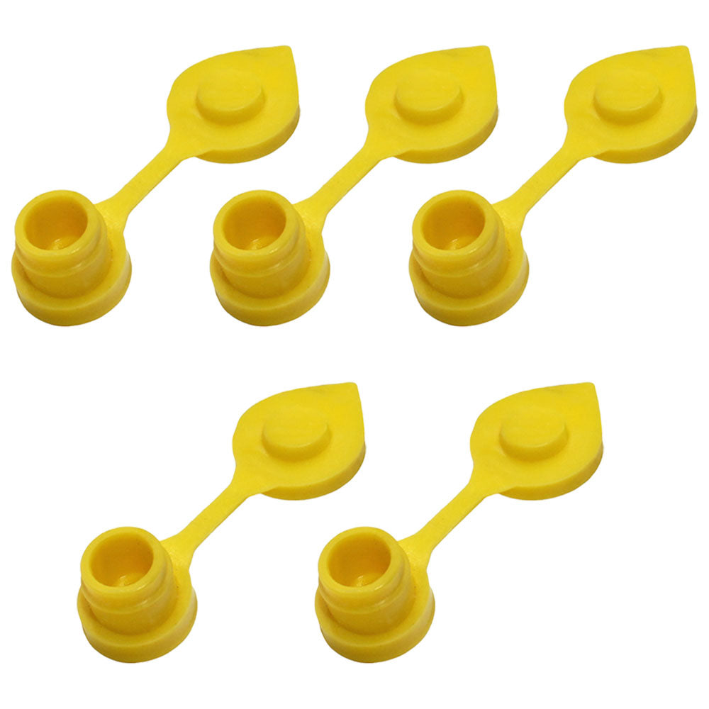 Set of Five (x5) Heavy Duty Fuel Can Vent Caps For All Plastic Fuel Cans Yellow
