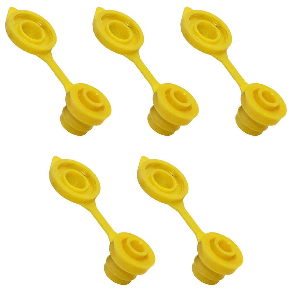 5 Yellow Replacement Vent Caps Fits Craftsman Gas Can Fuel Jug Plug