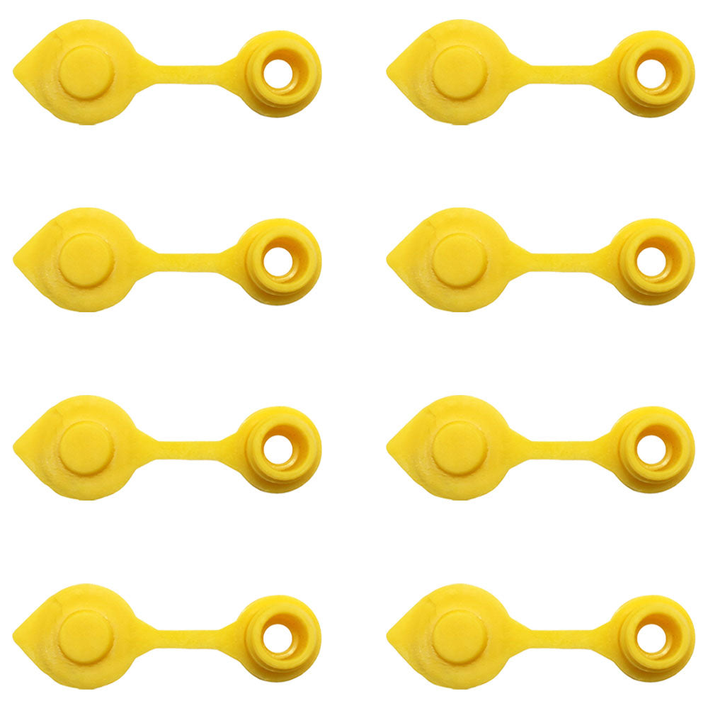 (8) Yellow Vent Gas Caps w/Retaining Lip Works with Plastic and Metal Containers