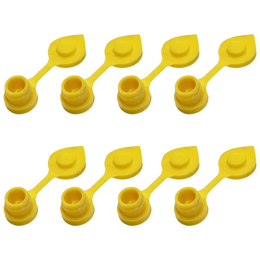 (8) Yellow Vent Gas Caps w/Retaining Lip Works with Plastic and Metal Containers