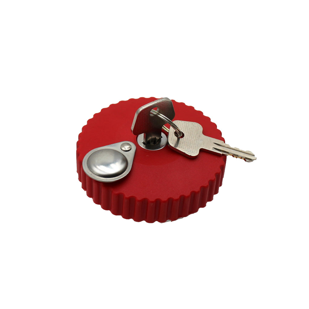 K304590, K901983 One New Red Locking Fuel Cap with Vent Hole (Plastic)
