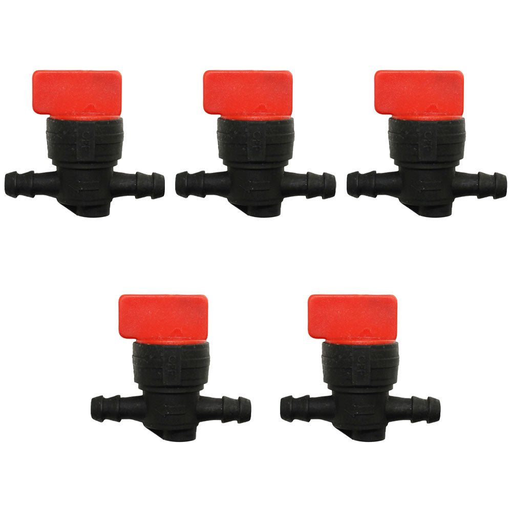Qty: 5 In-Line Fuel Shut Off Valve 1/4" 
 Fits John Deere Replaces AM107340