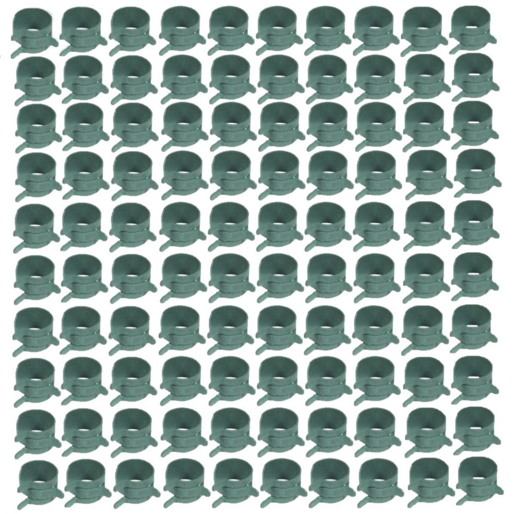 100 Spring Action hose Clamps Fits Fuel Line Clear & Black Vinyl OD 7/16 ID 1/4