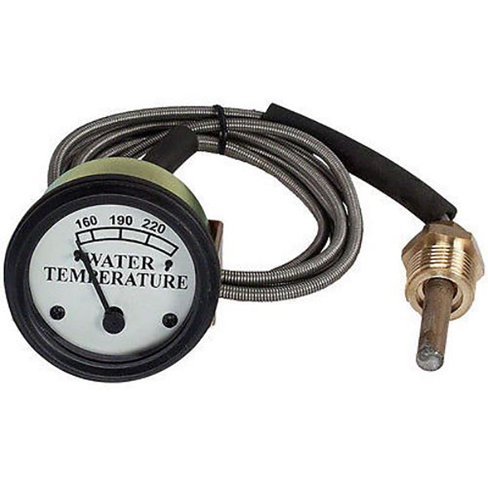 NJD422 Water Temperature Gauge with white face and 6' lead Fits John Deere
