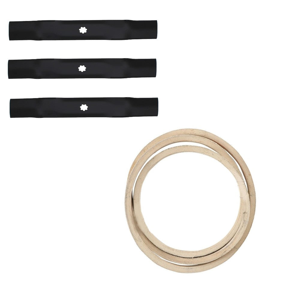 AM137757 3 Blade Set with Deck Belt 1/2" X 146.244 M154621 Fits John Deere X300