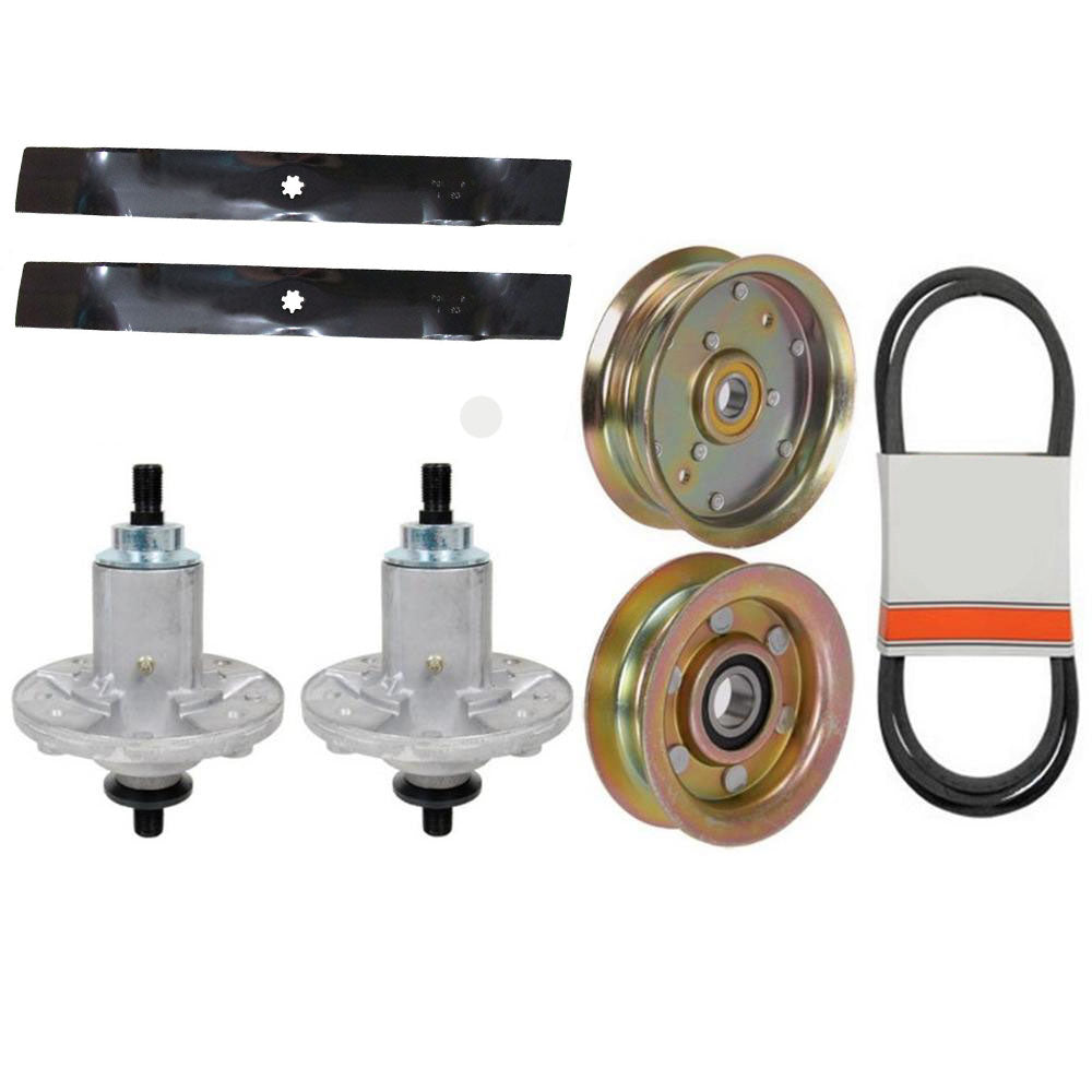 42" Deck Rebuild Kit Blades Spindles Idlers Belt Fits John Deere 100 Series